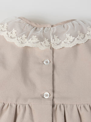 MINI WITH VELVET PANTIES PLEATED HAZELNUT BREAST