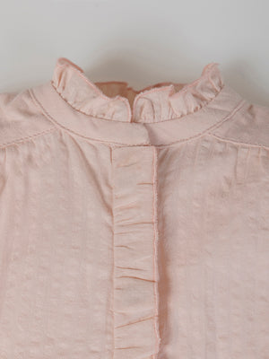 POWDER PINK PLATED RUFFLE BLOUSE