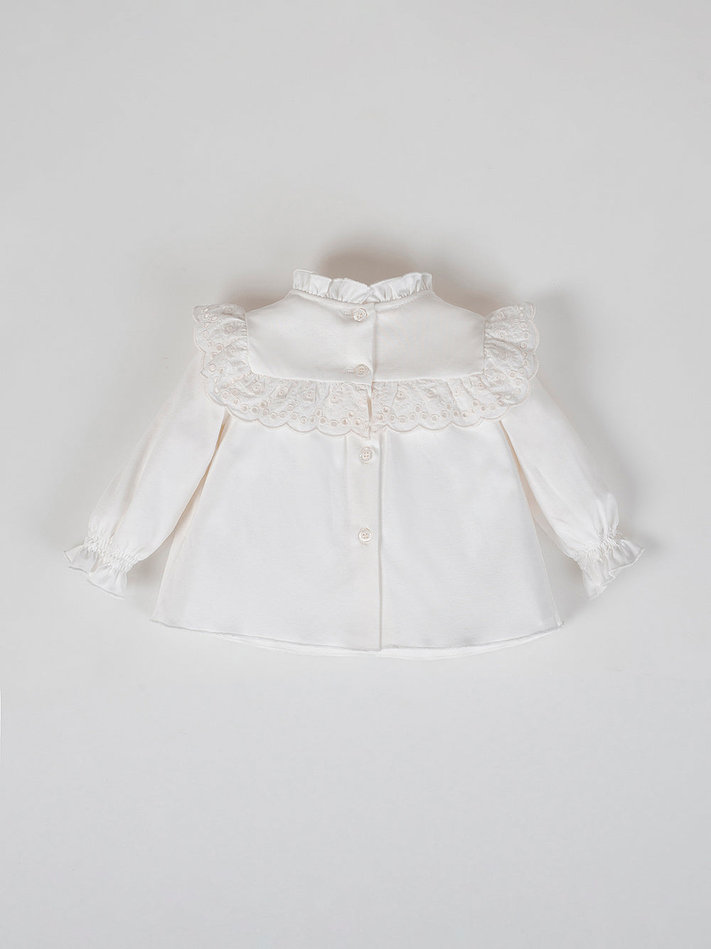 BLUSA VOLANTES PUNTILLA BLANCO ROTO