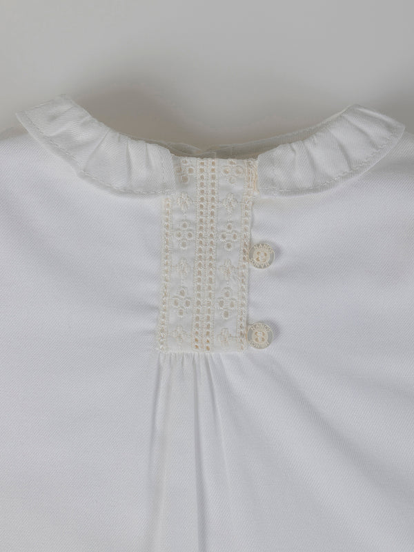 BLUSA CUELLO VOLANTE BLANCO PURO