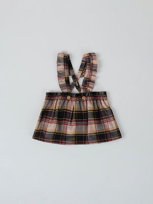 MULTICOLOR LARGE CHECKED STRAP SKIRT