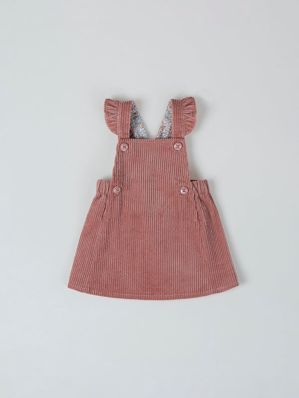 PINK THICK CORDUROY PINK DRESS