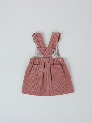 PINK THICK CORDUROY PINK DRESS