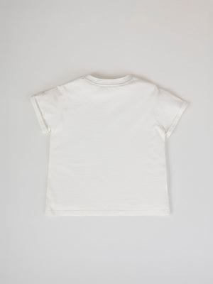 SHORT SLEEVE T-SHIRT WITH POCKET COMBINED CREAM