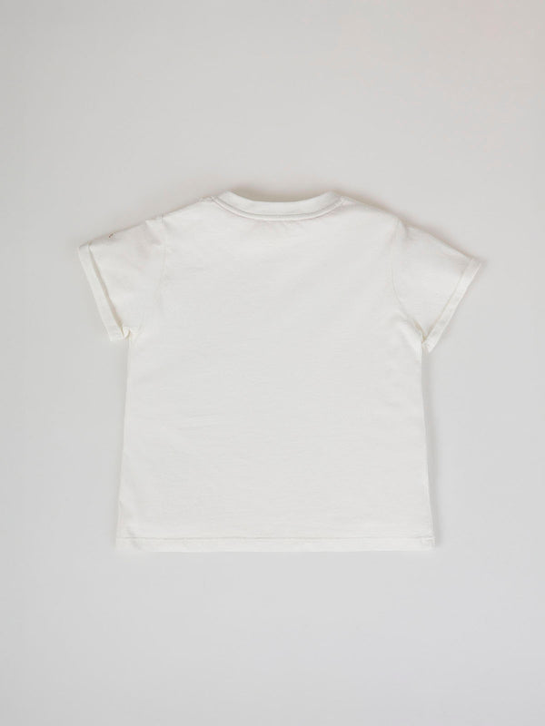 SHORT SLEEVE T-SHIRT WITH POCKET COMBINED CREAM