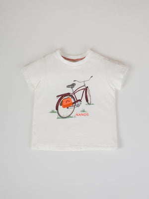 CAMISETA ESTAMPADO BICI VINTAGE NATA