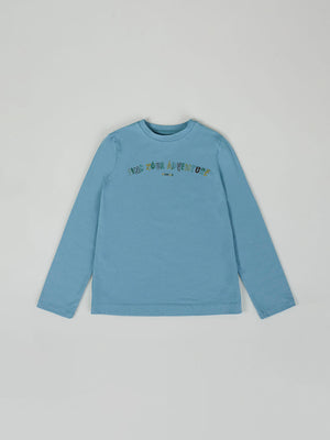 FIND YOUR ADVENTURE LONG SLEEVE T-SHIRT BLUE GREEN