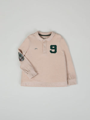 PATCH Nº9 LONG SLEEVE POLO SAND