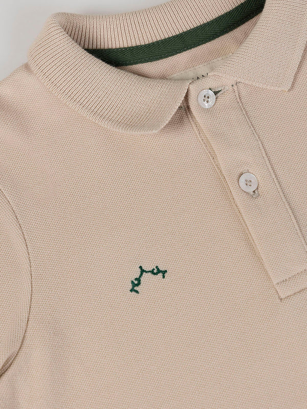 PATCH Nº9 LONG SLEEVE POLO SAND