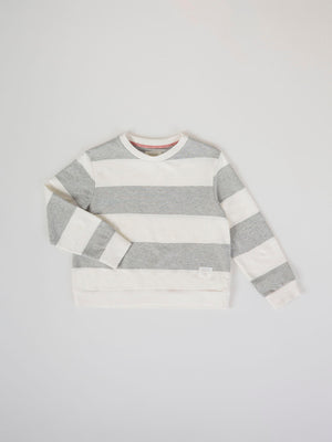 VIGORÉ GREY RUGBY BOX NECK SWEATSHIRT