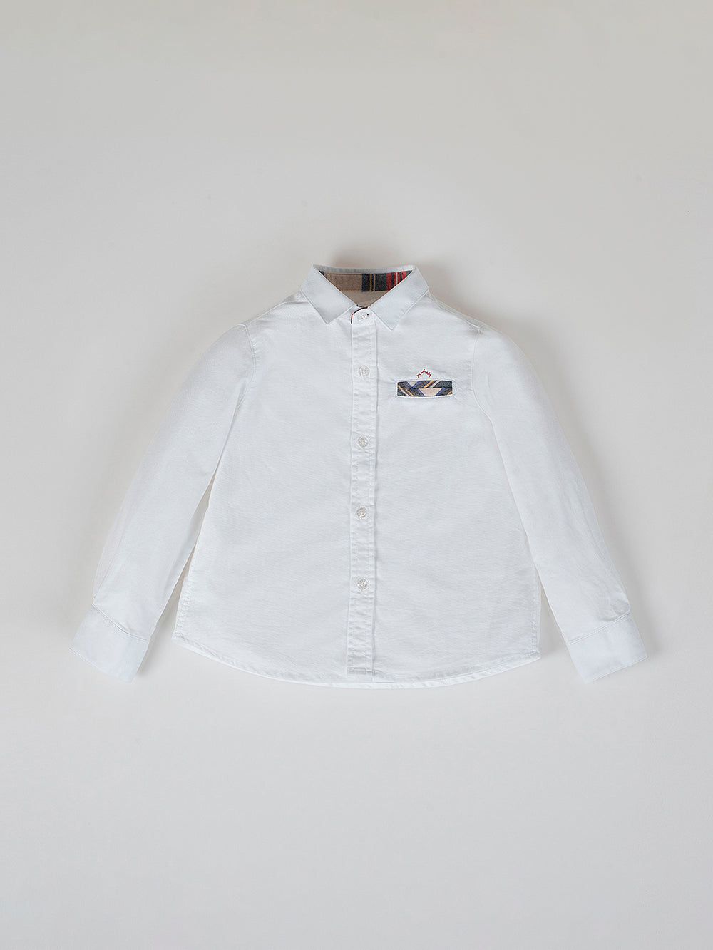 PURE WHITE PLAID POCKET SHIRT