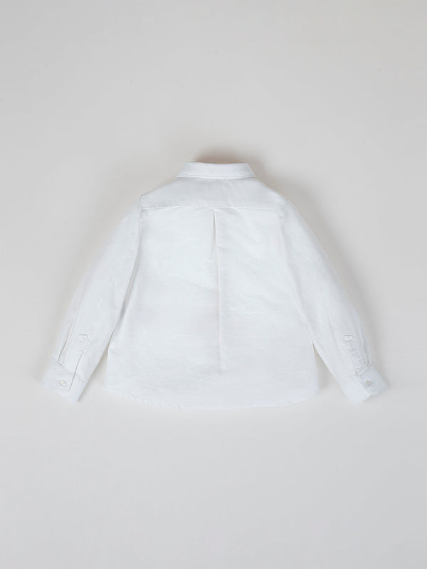 CAMISA VIVO BOLSILLO CUADRO ESCOCES BLANCO PURO