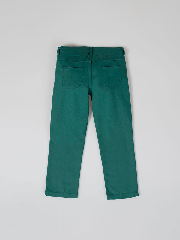 BOTTLE GREEN FIVE POCKET PANTS