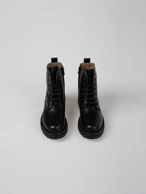 BLACK LEATHER HIGH-TOP BOOT