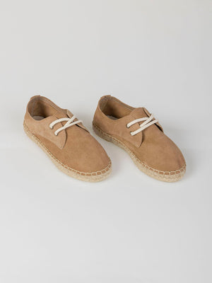 SAND SUEDE ESPADRILLES WITH LACES