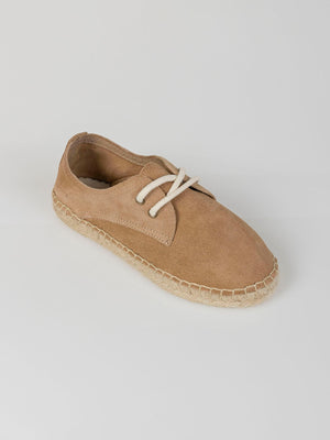 SAND SUEDE ESPADRILLES WITH LACES