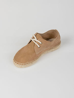 SAND SUEDE ESPADRILLES WITH LACES