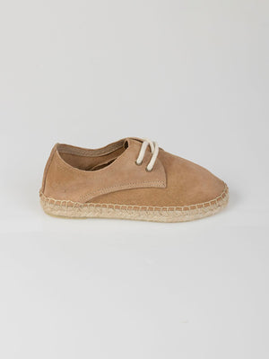 SAND SUEDE ESPADRILLES WITH LACES