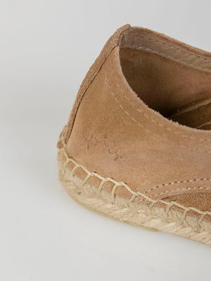 SAND SUEDE ESPADRILLES WITH LACES