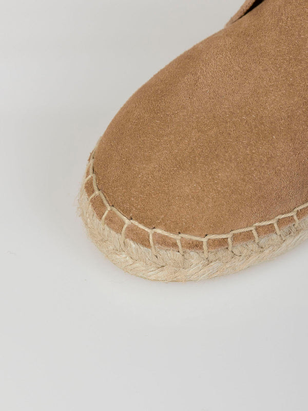 SAND SUEDE ESPADRILLES WITH LACES