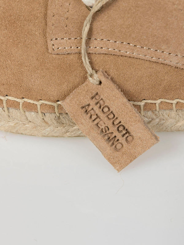 SAND SUEDE ESPADRILLES WITH LACES