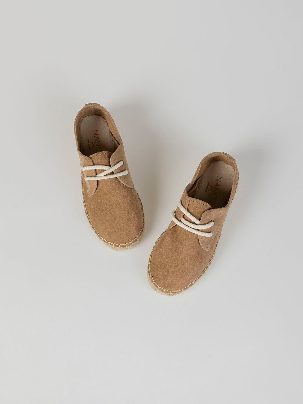 SAND SUEDE ESPADRILLES WITH LACES