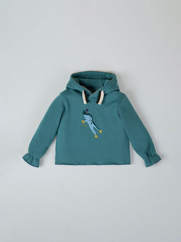 BOTTLE GREEN FROG HOODIE