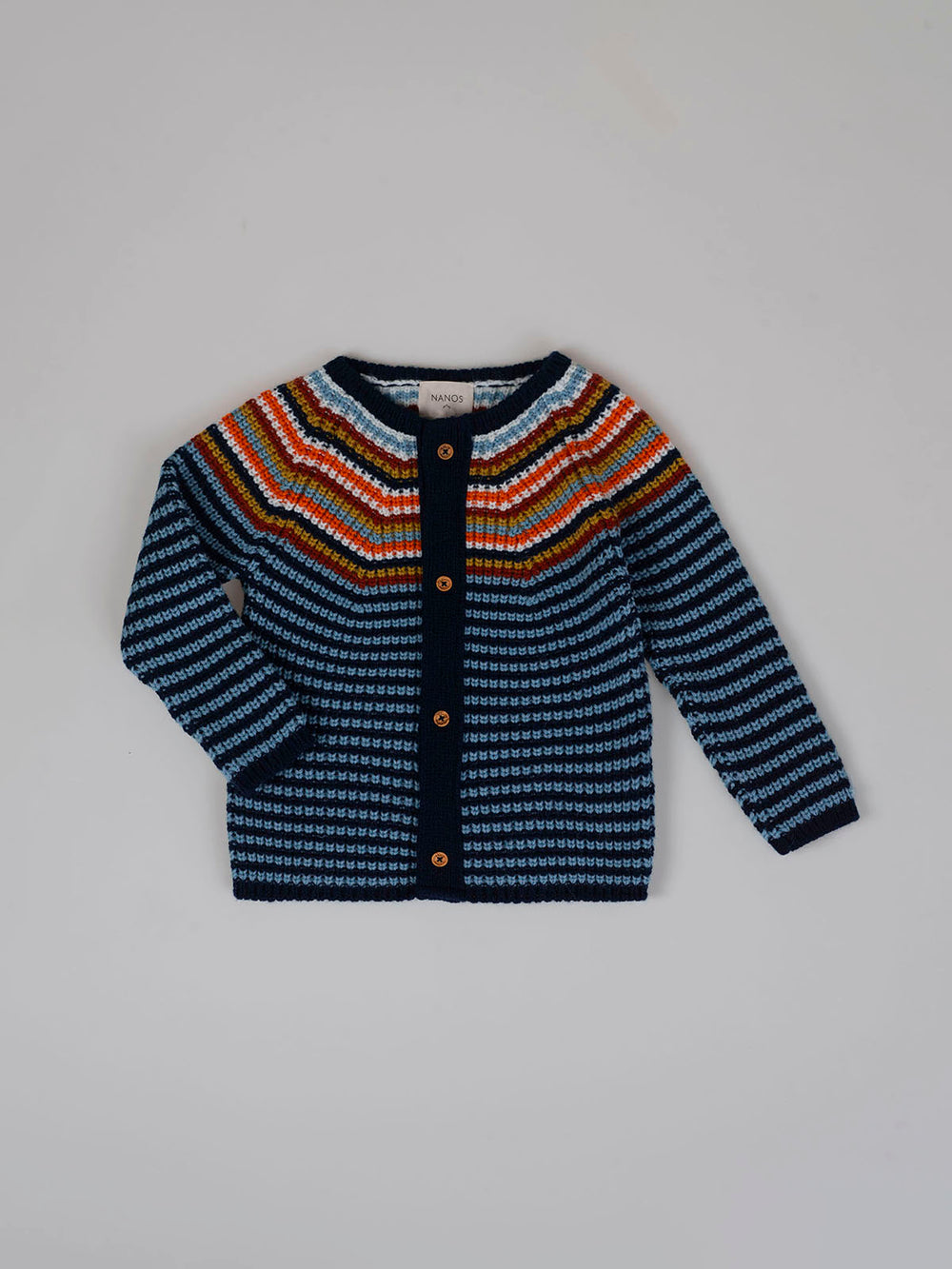 MULTICOLOR CONTRAST STRIPED KNITTED JACKET