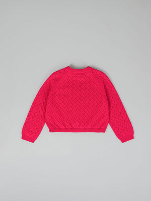 CHAQUETA PUNTO OPENWORK ROSA