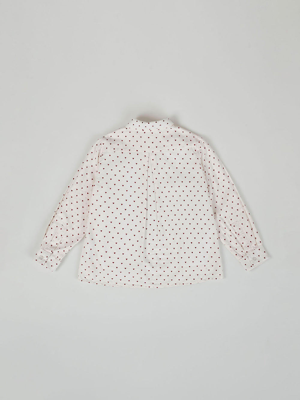 ITALIAN COLLAR SHIRT WITH IVORY HEARTS PRINT