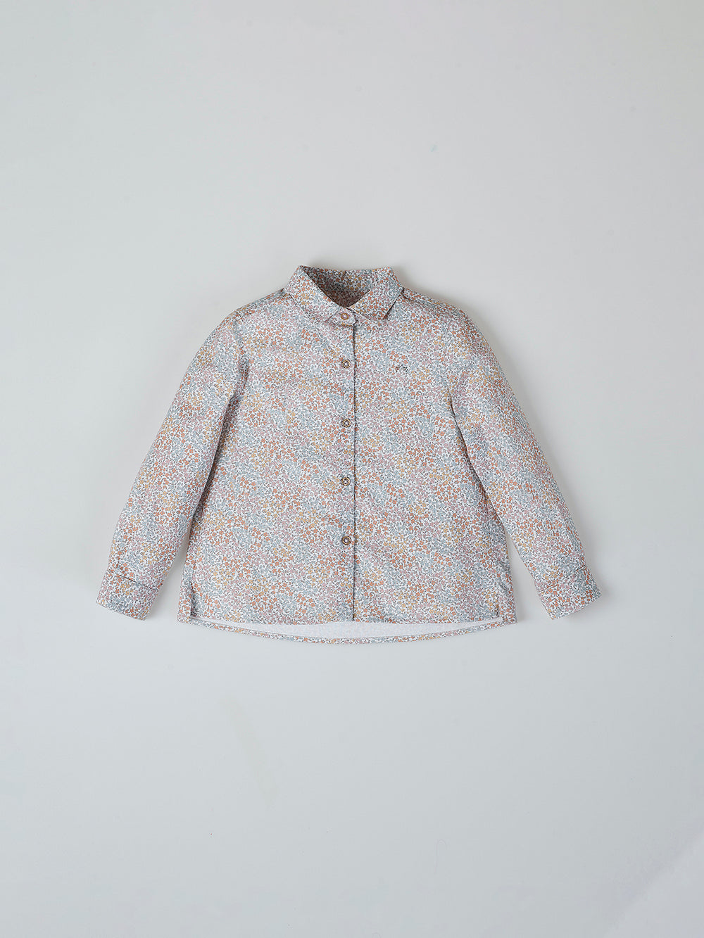 SHIRT WITH SHIRT COLLAR AND MULTICOLOR FLOWERS