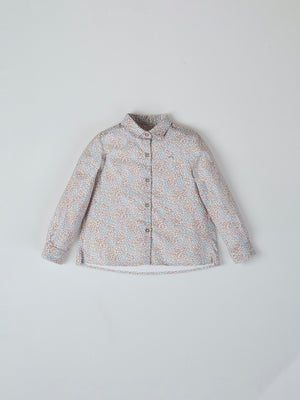 SHIRT WITH SHIRT COLLAR AND MULTICOLOR FLOWERS