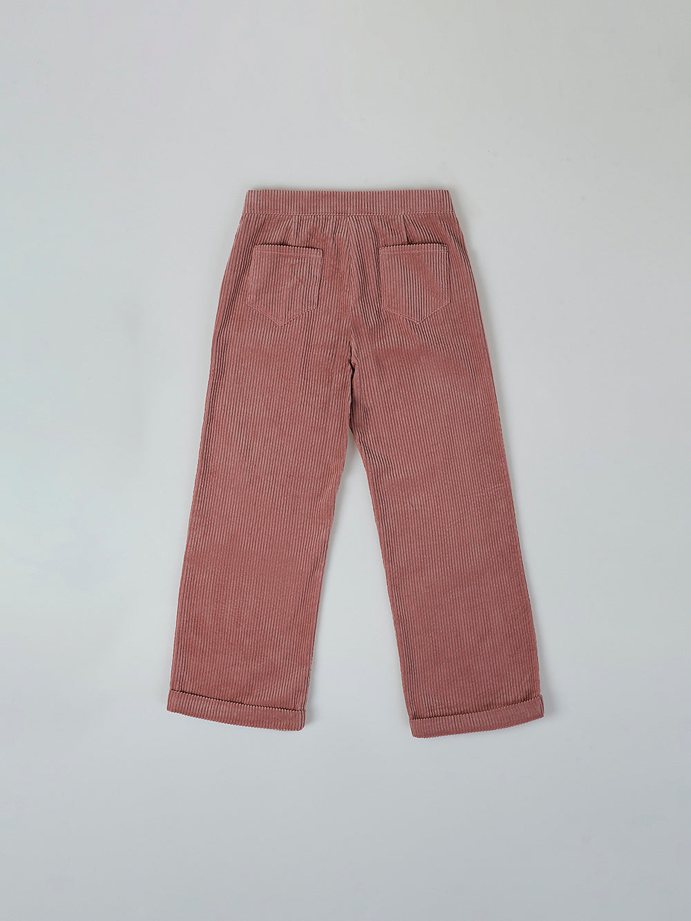 WIDE LEG CORDUROY PANTS WITH PINK PLEATS