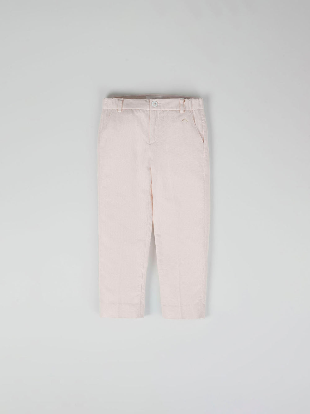 BEIGE LINEN AND COTTON PLEATED PANTS