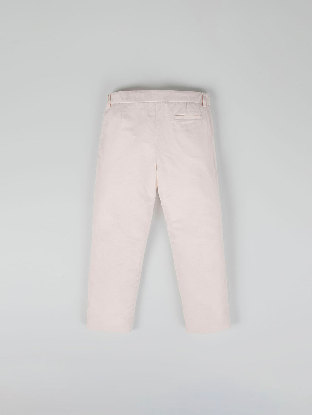 BEIGE LINEN AND COTTON PLEATED PANTS