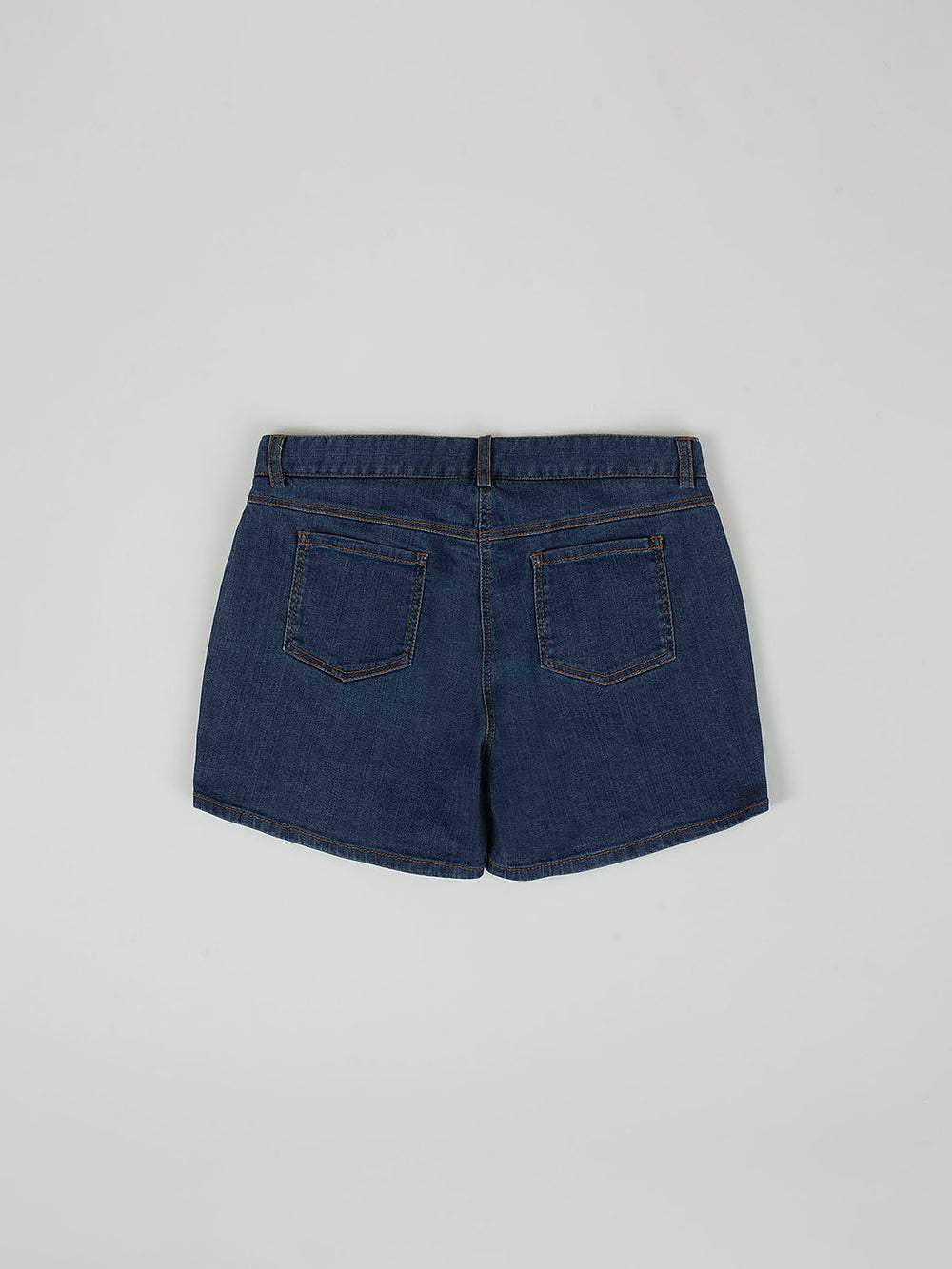 DENIM SHORTS WITH NAVY BLUE BOW DETAIL