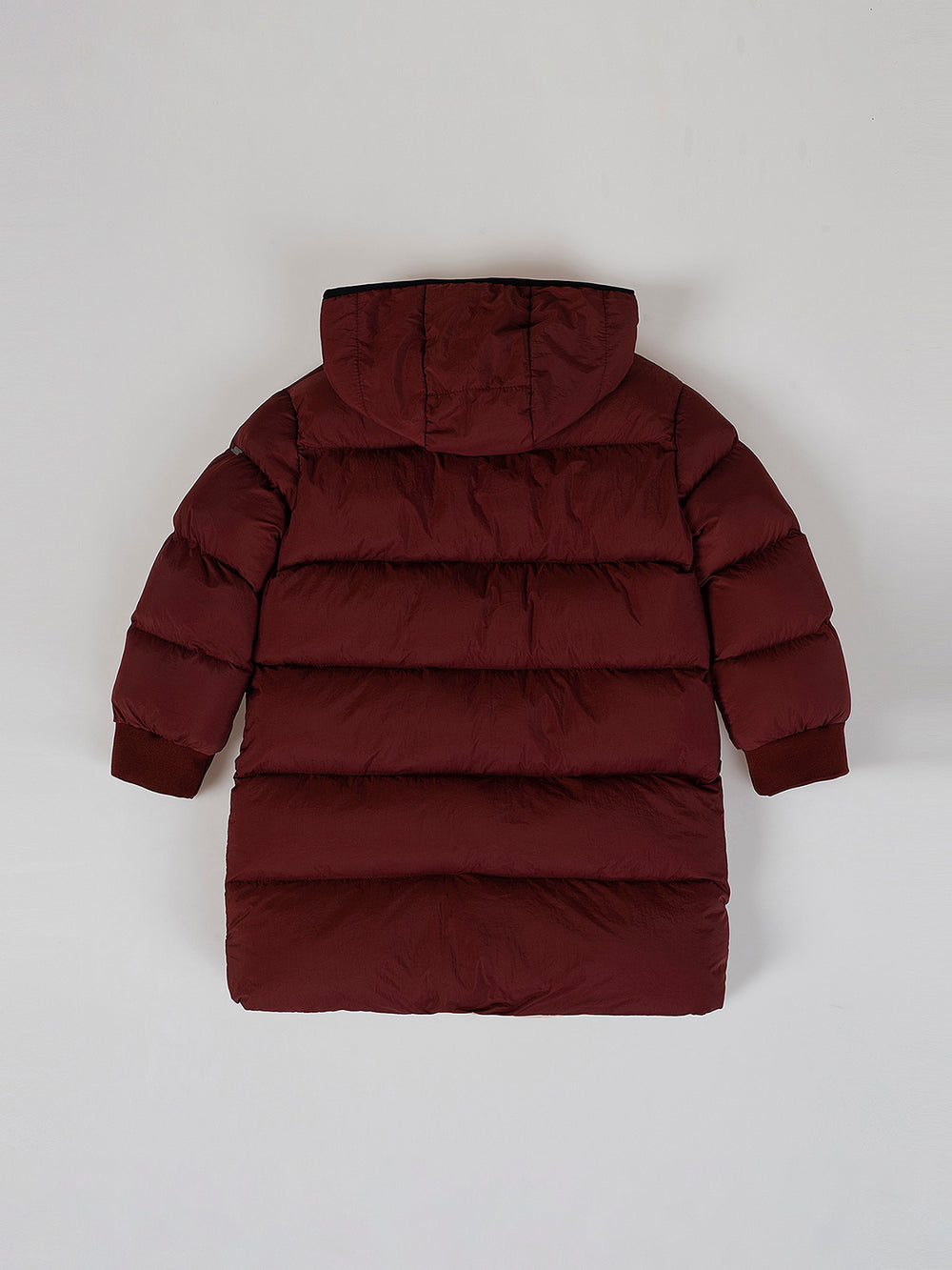 LONG HOODED DOWN JACKET CHERRY