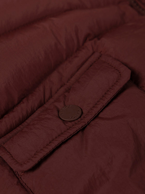 LONG HOODED DOWN JACKET CHERRY