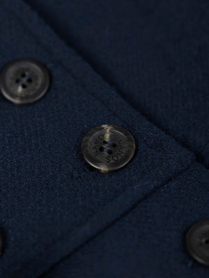 NAVY BLUE VELVET COMBINED CLOTH COAT