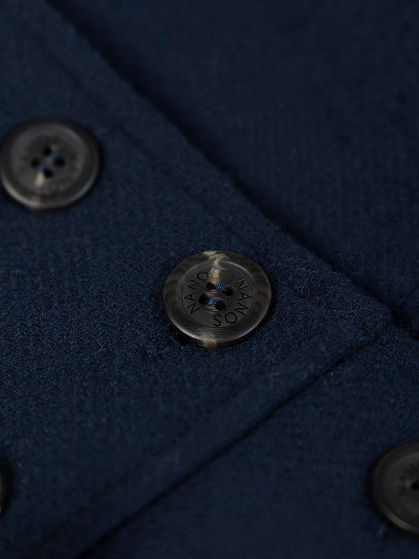 NAVY BLUE VELVET COMBINED CLOTH COAT