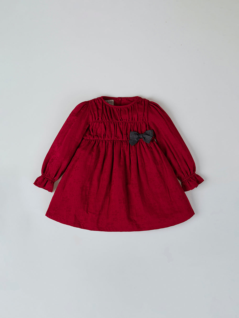 RED GATHERED CHEST DRESS