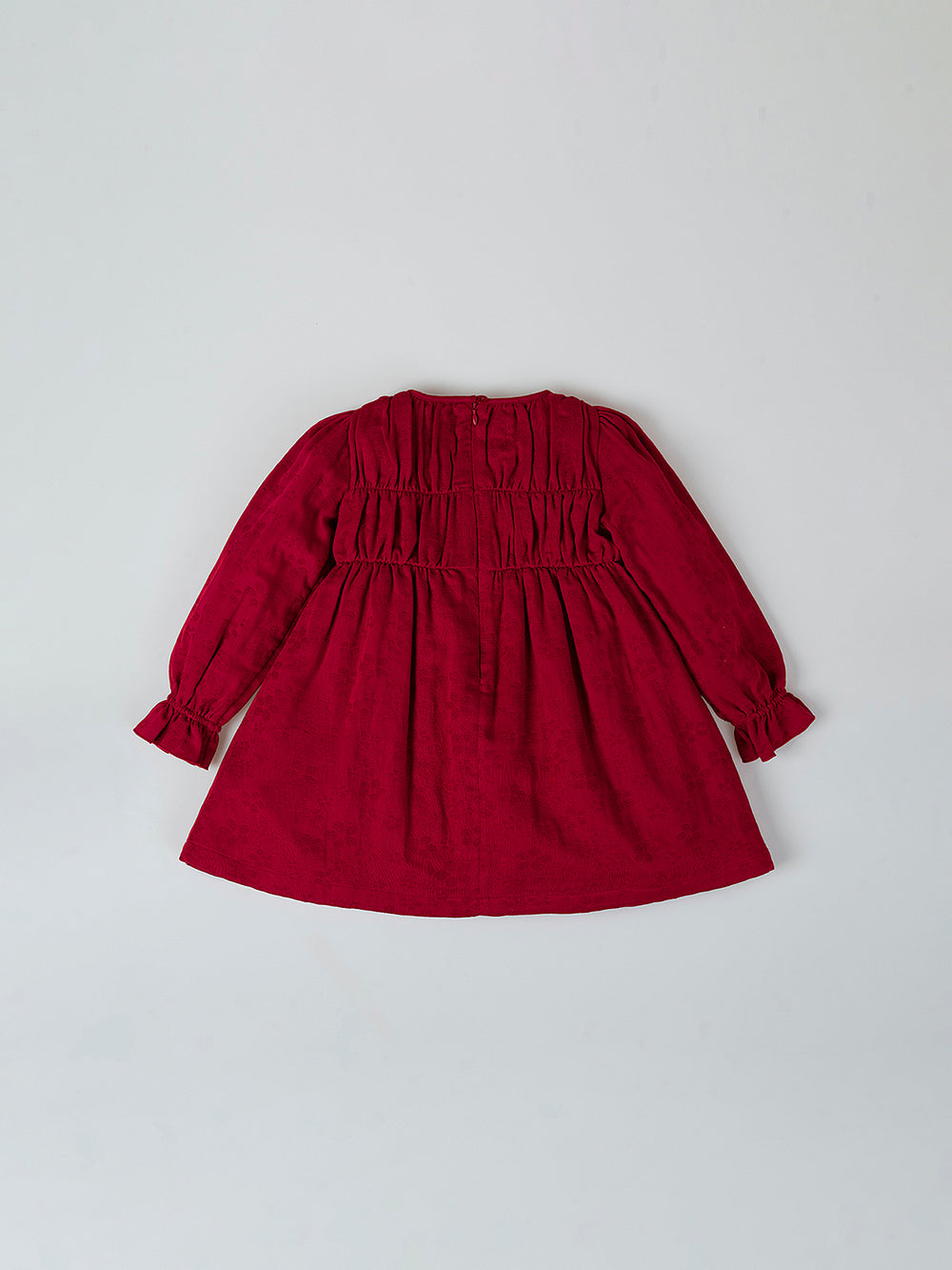 RED GATHERED CHEST DRESS