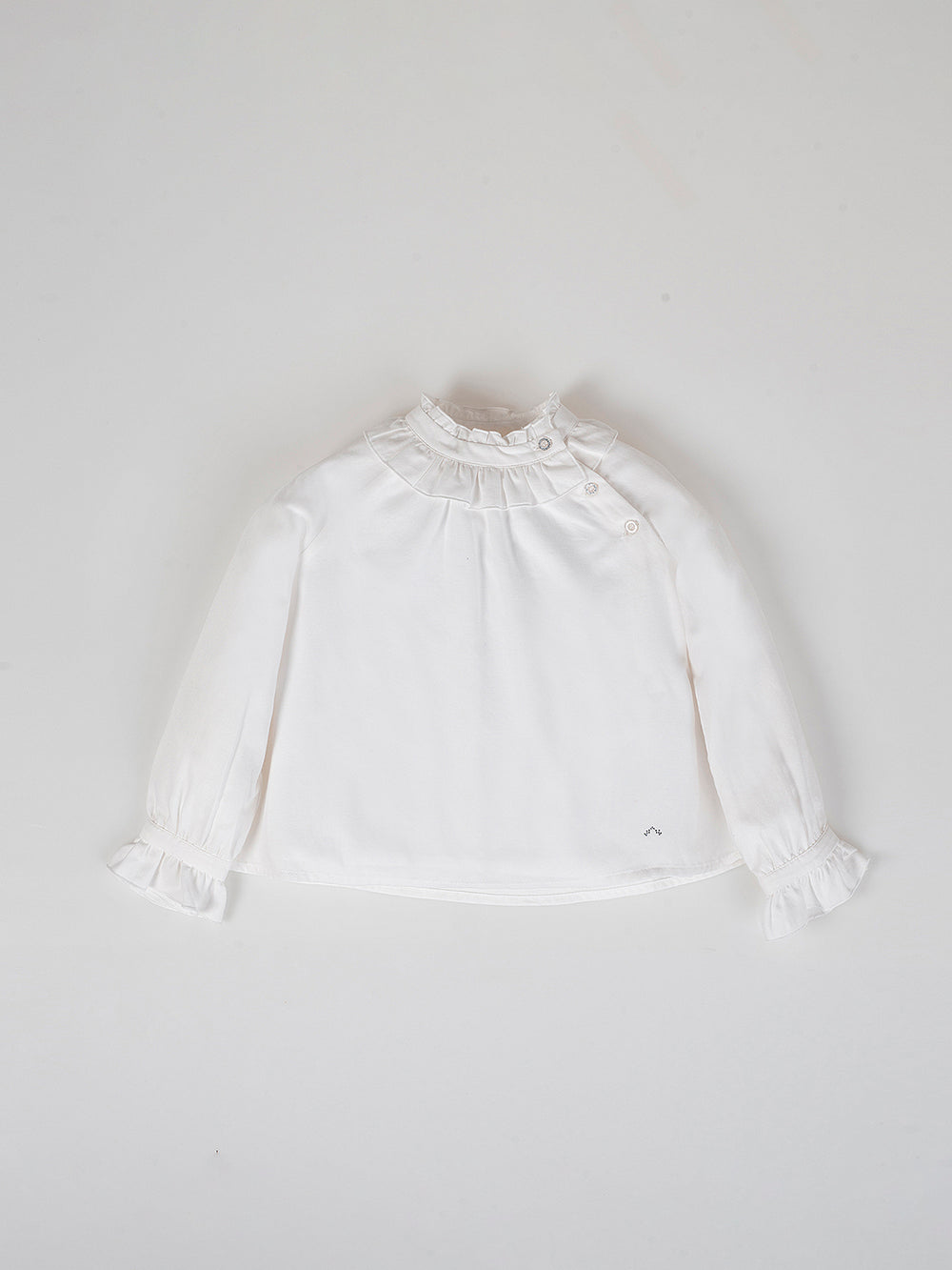 PURE WHITE SLEEVES OPENING BLOUSE