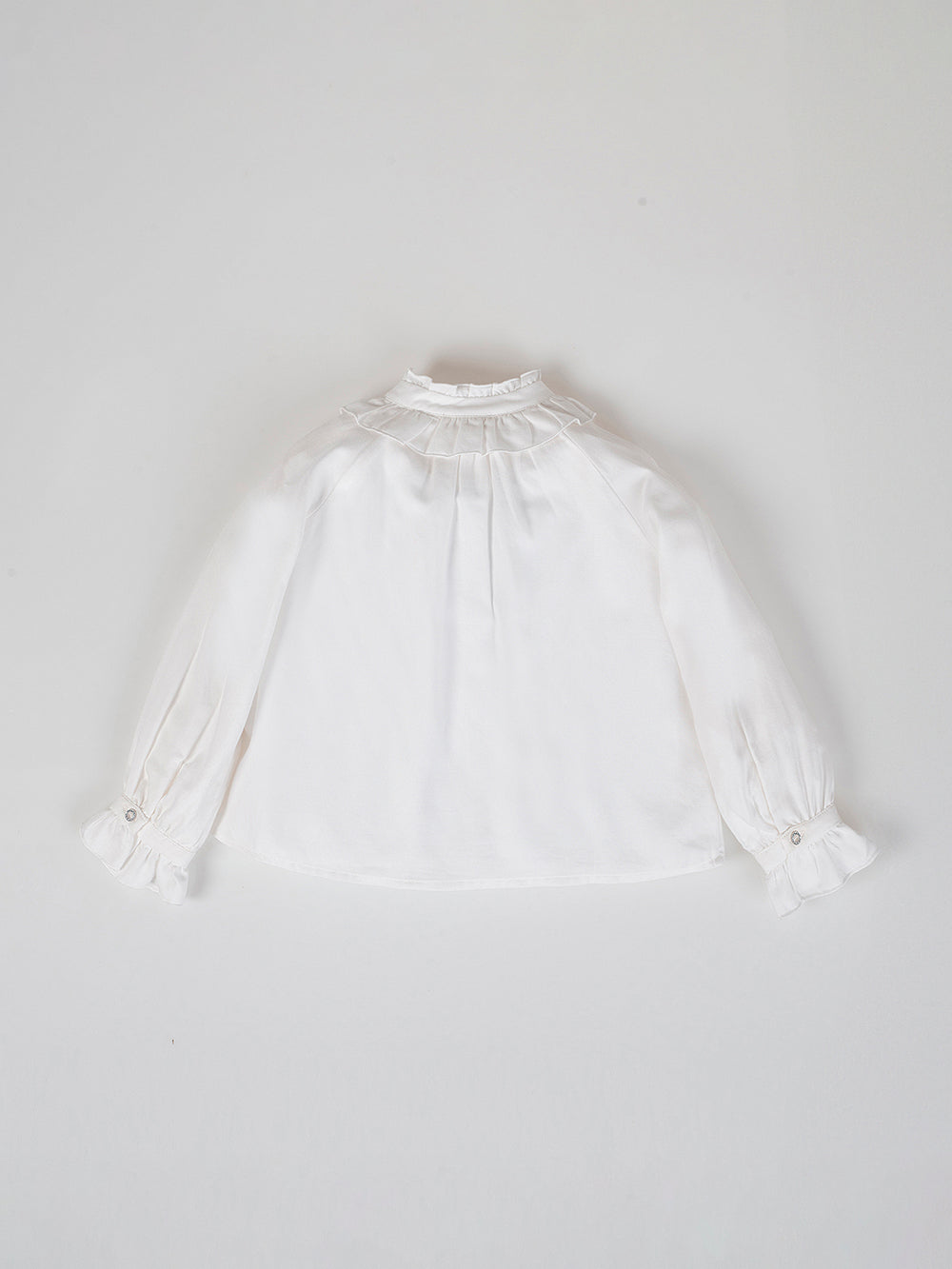 PURE WHITE SLEEVES OPENING BLOUSE