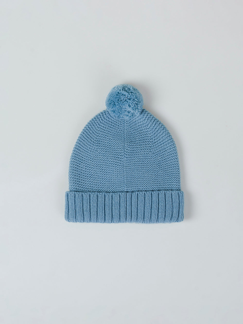 BLUE-GREEN POM-POM HAT