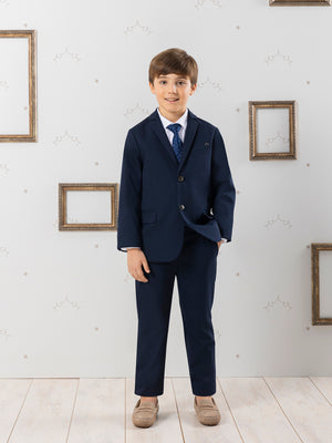 FIRST COMMUNION PANTS WITH NAVY BLUE PLEATS