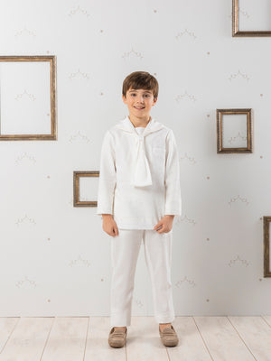 PURE WHITE SAILOR COMMUNION SUIT