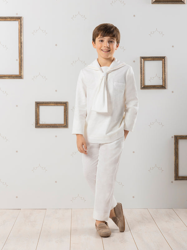 PURE WHITE SAILOR COMMUNION SUIT