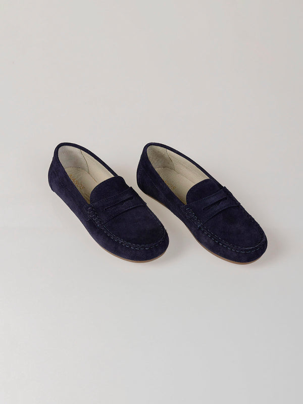 NAVY BLUE SUEDE LOAFERS