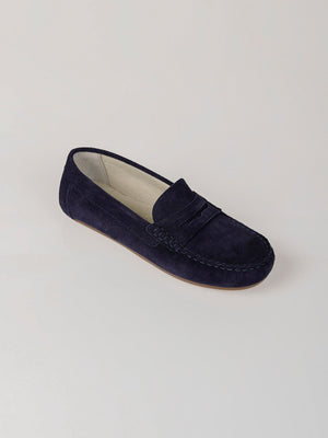 NAVY BLUE SUEDE LOAFERS